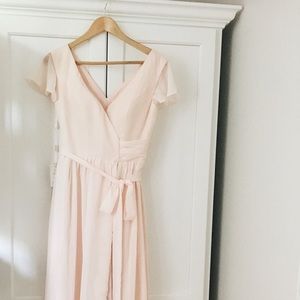 blush pink, maxi, wrap dress. Brand new.